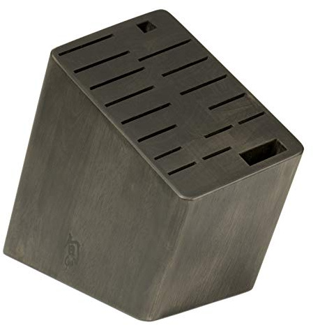 Shun 17-Slot Angled Knife Block, DM0848, Hardwood, Wood