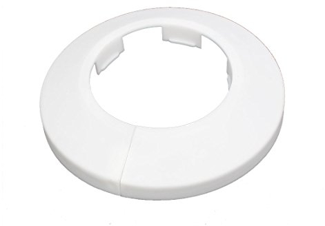 sourcing map 40mm Kunststoff Wandflansch Kühler Wasserrohrabdeckung Rohrabdeckung Heizungsrohr Rosette Weiß