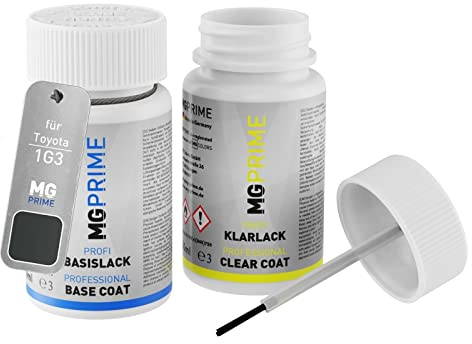 MG PRIME Billack lackstift för Toyota 1G3 Magnetic Grey Metallic + klarlack