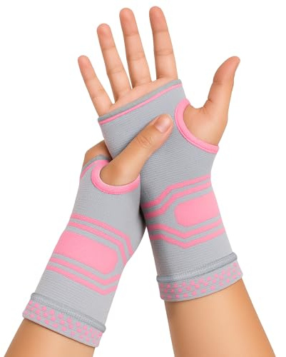 Dr. Arthritis Von Ärzten Entworfen, Handgelenk Bandagen, Handgelenkstütze, Handflächenschutz mit Gelpolster, Handgelenkbandage für Karpaltunnel, RSI, Handgelenkschoner für Rechts/Links, Pink, M