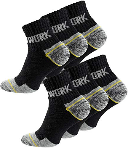 6 Paar Herren Kurzschaft-Arbeitssocken - Robuste Atmungsaktive Work Socks - Berufssocken, Gr. 43-46