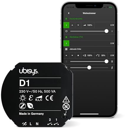 ubisys Zigbee Dimmer D1: Zigbee Funk-Dimmaktor zum Nachrüsten | Bis zu 500VA | Für eine intelligente Beleuchtung in Ihrem Smart Home.