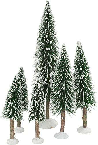 VBS Miniatur Tannenbaum-Set Dawson 6 Stk Kunststoff Winterdeko Modellbau Diorama Puppenhaus 5-15 cm