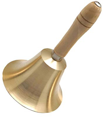 Toddmomy Goldene Handglocke Weihnachten Jingle Bell Metall Laute Glocke Restaurant Hotel Anruf Glocke Hochzeitsglocke Glocken Jingle Stick Rassel Shaker Spielzeug für Home School