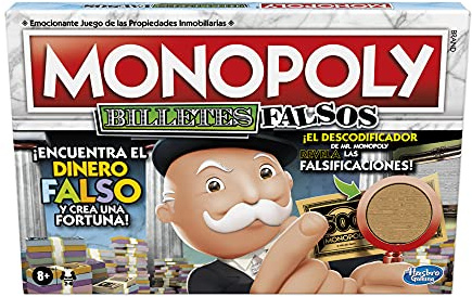 Juego de Mesa Monopoly Decodificador para Toda la Familia y niños de 8 años en adelante - Incluye un Decodificador del Sr. Monopoly para Encontrar falsificaciones - para 2 a 6 Jugadores