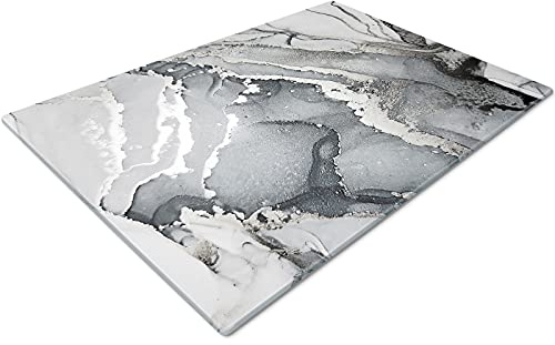 Glass Worktop Savers | Heat Resistant Worktop Protectors | Large Grey Silver Black Chopping Boards