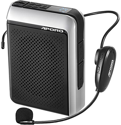 30W Amplificador de Voz Inalámbrico de 2.4G, Altavoz Bluetooth para Megafonía (4000 mAh) con Micrófono Inalámbrico para Auriculares para Profesores Entrenadores Guía de Turismo Aula