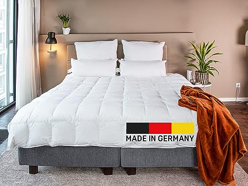 BEFA NATUR Daunendecke Sommer 155x220 cm | 90% Daunen & 10% Federn | 316g Füllgewicht | Allergiker geeignet (NOMITE) | Tierwohl Zertifiziert (DOWNPASS) | Oeko-TEX Klasse 1 | Made in Germany