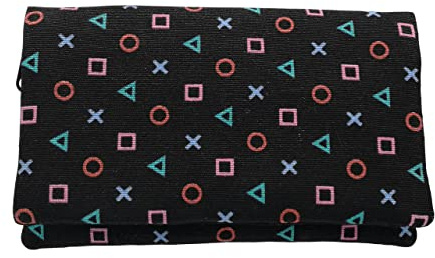 Plan B, Geldbörse Kompakt Play, 15 x 9 cm, mit 5 Kartenfächern, Motiv Symbole des Spiels auf Schwarz Hintergrund, Frauen, Stoff