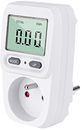 talifoca Compteurs d'énergie Wattmètre Prise Consommation Electrique, Contrôleur de Prise Compteur Kwh Puissance Maximum 3680W 16A pour Économie d'Energie