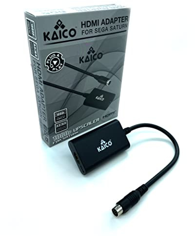 Kaico SEGA Saturn HDMI Adapter, 1080p S-Video Converter for PAL/NTSC | Aspect ratio switch for 16:9 or 4:3, works with all Saturn regions, Micro USB powered, with 12-month Kaico support