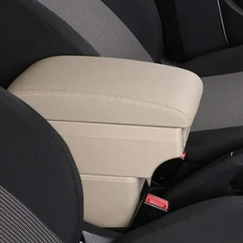AQWAL Coche Apoyabrazos Caja Accesorios De Coche Compatible con Seat para Ibiza 6J para Ibiza 6L Caja De Almacenamiento Central Reposabrazos con Portavasos Cenicero USB (Color : 4)
