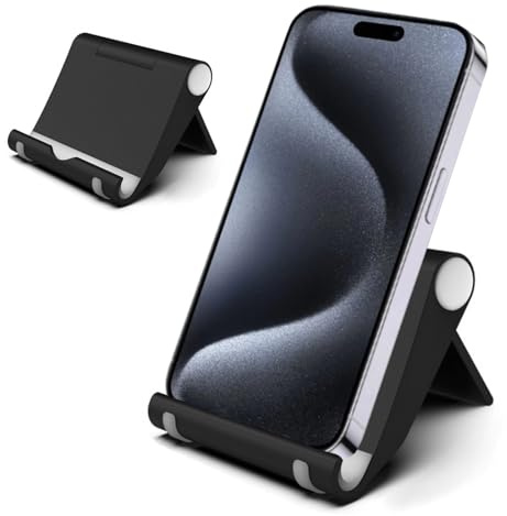 Handy Ständer Smartphone Halterung für Samsung Galaxy A56 A36 A26 A55 A35 A15 A05 A05s A73 A53 A33 A23 A13 4G 5G S20 FE S21 A52 Tisch Handyhalterung Standfuß Schreibtisch Halter klappbar A1 Schwarz