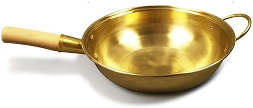 Pfanne Aus Reinem Kupfer, Kupfertopf, Chinesische Wok-Pfanne, Messing-Bratpfanne, Kochgeschirr, Koch-Wok-Kupfer-Herd