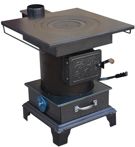 BYERZ Pelletöfen für die Hausheizung, Mehrzweck-Campingofen, Holzofen für den Innenbereich, Holzofen aus Gusseisen, energiesparender Heizofen, verwendet in Zelten/Villen/Unterkünften