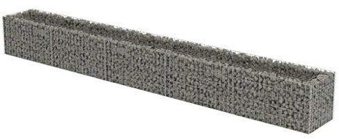 Makastle Parterre surélevé en Gabion, jardinière en Cage à Pierre, Lit Surélevé à Gabion, Parterre de Fleurs Jardin Terrasse Extérieur Jardinière, Panier à Pierres, Acier galvanisé 450x50x50 cm