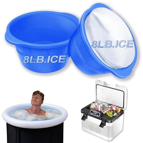 Ryvera 2 pièces Moule à glaçons en silicone – 7,24 kg, réutilisable et grande pour tonneaux de bain de glace, baignoires & bains refroidisseurs ﻿