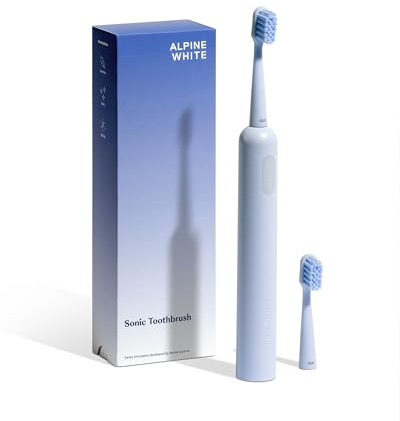 ALPINE WHITE Sonic Toothbrush - Innovative Schallzahnbürste mit bis zu 40'000 Schwingungen pro Minute - Elektrische Zahnbürste mit 3 Intensitätsstufen