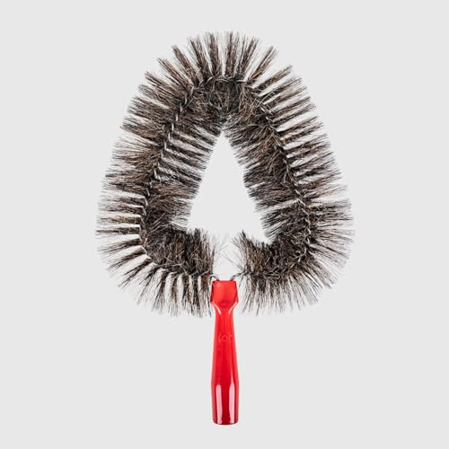 La Briantina Ragnatore Nobilis per Ragnatele, Manico in Plastica con Filetto Universale e Fibre Morbide in PET e Crine, 38 x 24 x 8,5 cm