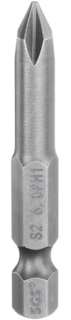 sourcing map #1 Phillips Screwdriver Bit PH1 1/4 Hex Shank 2 (50mm) Long Magnetic S2 Steel Industrial Grade Screw Driver Bit Cross Head Electric Drill Bits 0.236 (6mm) Rod