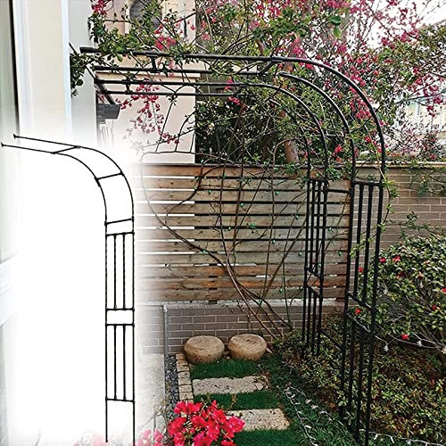 Arche de Jardin, Arche à rosiers, Demi-Arche, 2,4 m, tonnelle d'extérieur, Tube en Acier métallique, Arche de Jardin, pergola, Treillis grimpant pour Plantes grimpantes, Demi-Arche à rosiers