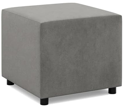 Mebligo - Fußstütze für Sessel 50 x 50 cm NEO Kollektion, Bequemer Hocker als Auflage, Pouf Hocker, Aus Hochwertigen Materialien, Sitzpouf, Fusshocker Gepolstert für Sessel, Hellgrau