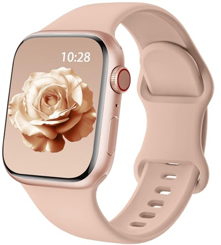 Silicone Sport Strap Compatible with Apple Watch Straps 38mm 40mm 41mm 42mm | Soft and Breathable for Women Men,Waterproof Replacement Bands for iWatch Series 11 10 9 8 7 6 5 4 3 2 1 SE Ultra,Milk Tea