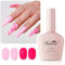 Imtiti Gel Nail Polish Kit, 2 Pcs 10ML Hot Pink & Macaron Pink Colors Gel Polish Soak Off UV LED Spring Summer Pink Gel Polish Nail Art Manicure Salon DIY Design Gel Nail Kit