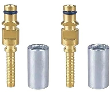 BCOMFY 2PC Hochdruckreiniger Schlauch Fitting Anschluss Rohr Spitze Reparatur Stecker Adapter for Karcher K Schlauch Stecker Fitting mit Hülse(2 pcs A)