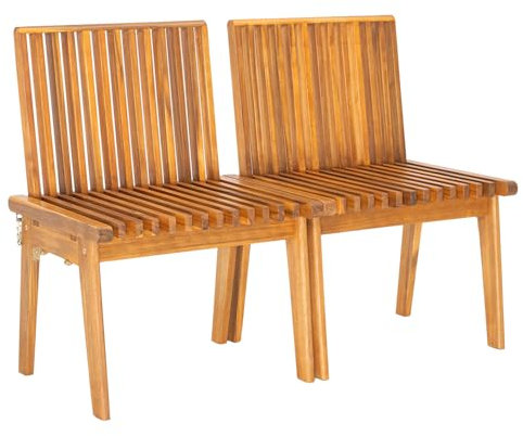 Aspect Living Modulare Klappbank aus Holz, 2-teilig, tragbare Sitzgelegenheit im Innen- und Außenbereich, langlebig und stilvoll für Terrasse, Garten oder Wohnräume