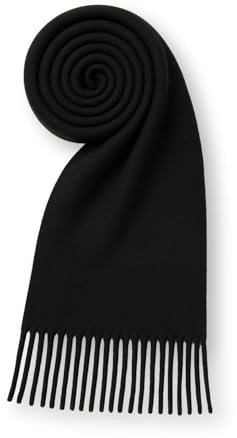 KARMA.DIEM XXL Winterschal Damen & Herren – weicher dicker Schal 180x65 cm, kuschelig, einfarbig, warm, aufgerauht, mit Kordeln – Schwarz