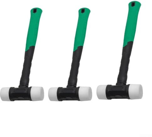 Heavy Duty Rubber Hammer for Floor Laying Non Damaging Tool with Forged Steel Head for Building Tasks (35mm)