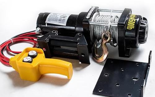 KELUNIS Cabrestante EléCtrico De 3000 Libras De Acero Resistente Al Agua De 12 V con Control Remoto con Cable Y Placa De Montaje para Remolcar Remolques Fuera De Carretera,3000lbs