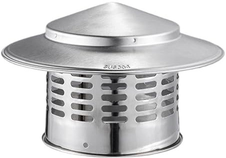 Zymoplas Tetto a in acciaio inossidabile traspirante a forma di, tetto, tubo cilindrico, copertura antipioggia, tappo di ventilazione, argento, 20 * 12 * 11 cm