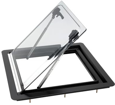 Ventilador Techo Caravana, Ventana con bisagras for caravana RV, duradera, de 500 x 300, con ángulos ajustables, parasol y pantalla.