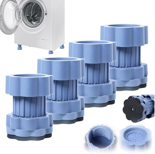 4 Pièces Patin Anti Vibration Machine à Laver, Universel Pied Machine a Laver, Amortisseurs pour Lave-Linge, Sèche-Linge, Réfrigérateur et Meubles