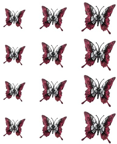 Autocollants muraux 3D en forme de papillon pour fenêtre - Décoration d'Halloween pour salon, lieu de travail, mariage, dortoir, chambre à coucher, meubles de salle de classe