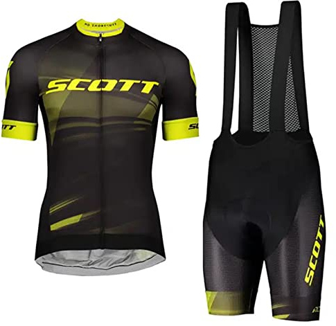 Fenovel Radtrikot Herren Kurzarm Fahrradbekleidung Sommer Rennrad Trikot Set Pro + Radsport-Trägerhosen mit 19D Gepolstert