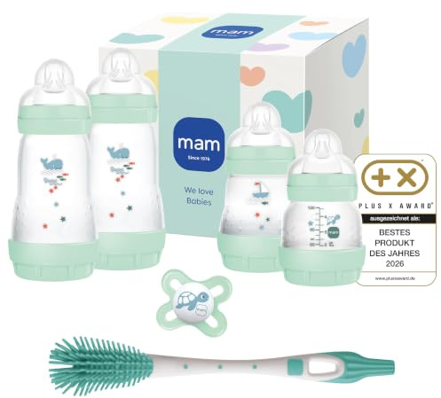 MAM Easy Start Anti-Colic Babyflaschen Neugeborenen-Set, 0+ Mon., mint