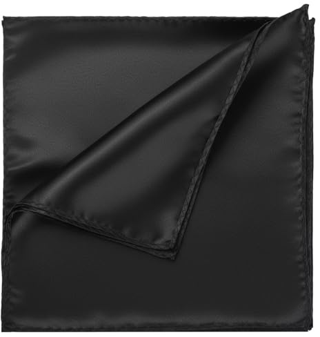 4 Stück Einstecktuch Schwarz Taschentuch Schwarz Einstecktücher für Herren Kavalierstuch Einstecktuch Vorgefaltetes Einfarbiges Taschentücher Halter Herrenanzug Accessoire für Hochzeitsfeier 30x30cm