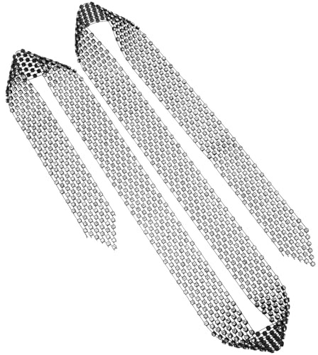 GLEAVI Strass Krawatte Damenkostüm Glitzer Halskrawatte mit Funkelnden Strasssteinen Schwarz Weiß Langlebiges Strassmaterial Vielseitiges Damen Accessoire für Bühne und Party