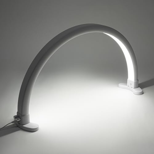 FROPIJ Halbmond Lampe & Halbmondlampe LED - 45 W Desktop Halbmondlicht Nageltisch Lampe 2700-5600K Farbtemperatur & Einstellbar Helligkeit, Bogenlampe für Nagelstudio, Maniküre (Weiß)