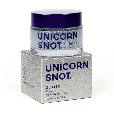 UNICORN SNOT Holographic Face Glitter & Body Glitter Gel | Hair Glitter, Vegan & Cruelty Free, 1.7 oz Silver Glitter (Disco)