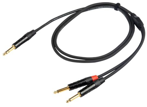 PROEL CHLP210LU5 - Cavo audio professionale con nodo ad Y con jack Stereo 6.3 mm a 2 x jack Mono 6.3 mm