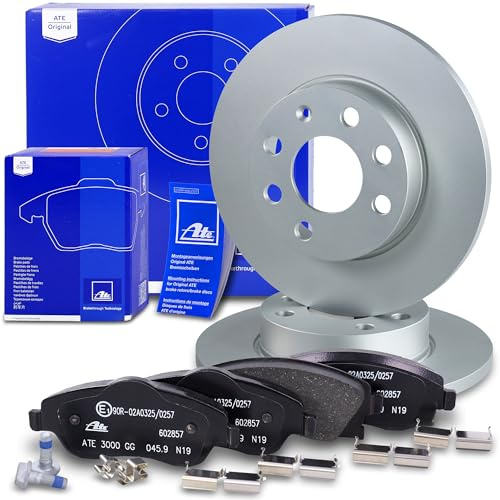 ATE Bremsenset Vorderachse inkl. Bremsscheiben vorne Ø 240 mm voll und Bremsbeläge vorne Kompatibel mit OPEL CORSA C (X01), CORSA C Kasten/Schrägheck (X01)