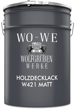 WO-WE Holzlack Holzfarbe Holzschutzfarbe Möbellack MATT W421 Farblos - 10L
