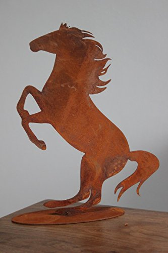Badeko Pferd Fridolin auf Bodenplatte, H 25 cm, Pferd aus Metall Edelrost