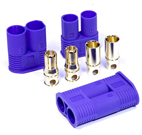 VUNIVERSUM 1 Paar (2 Stück) Original Premium Hochstrom Goldstecker EC8 8mm 8.0mm Verpolsicher Hochstromstecker Stecker Buchse Blau 150A Lipo Akku Batterie Modellbau DIY Copter Drohne E-Fahrrad