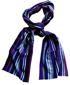 Posh Gear Damen Herren Seiden Schal Lineeseta, grau lila aus 100% Seide