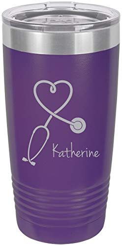 Stéthoscope Infirmière Personnalisable Add Your Custom Text Gobelet isotherme 50,8 ml violet
